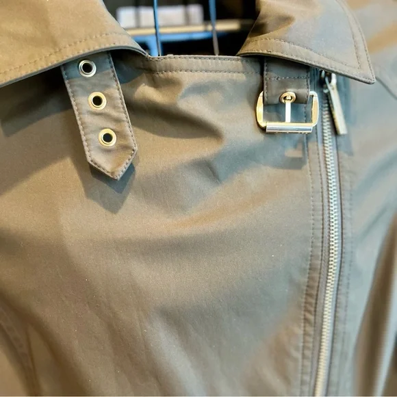 Michael Kors water-resistent Anorak Olive Green Women's Belted Jacket size M - Picture 4 of 10